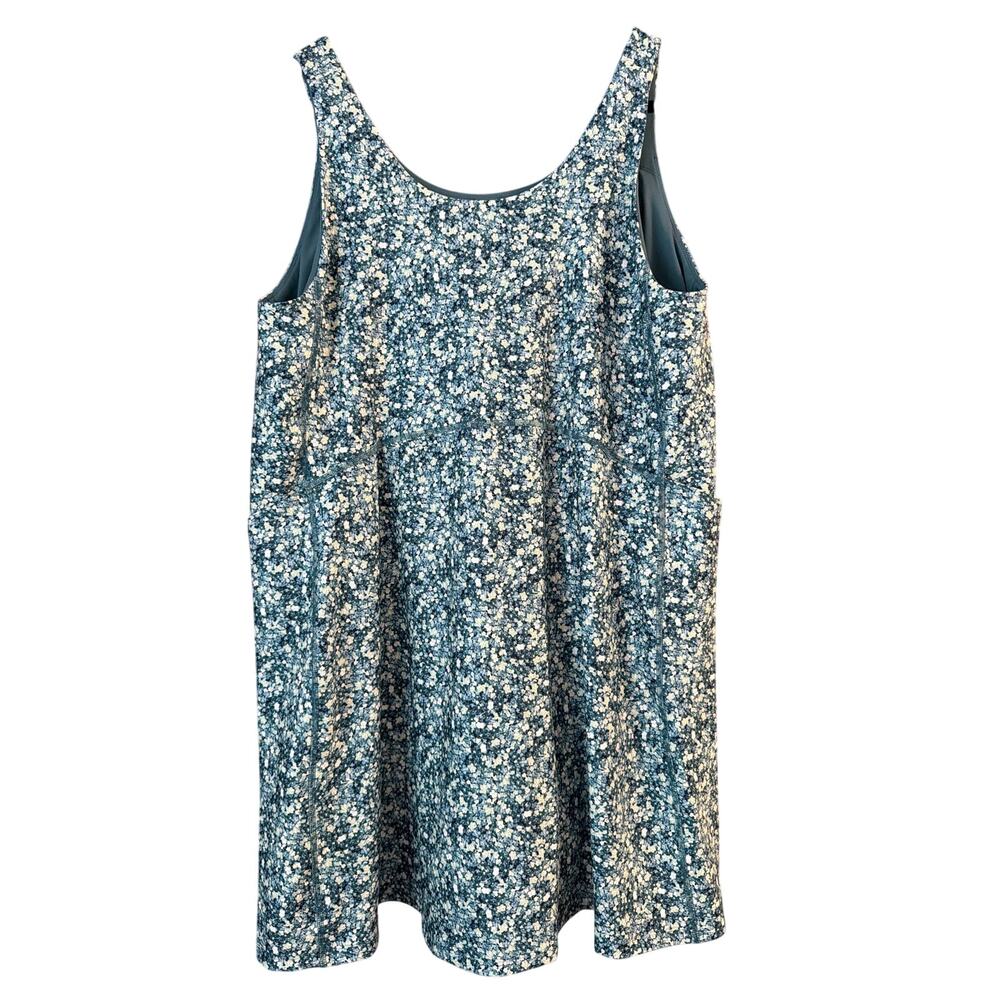 Tek Gear Women's Plus Blue & White Floral Active Tank Dress Bike Shorts Size 2X - Picture 2 of 6